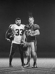 Image showing portrait of confident American football players