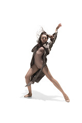 Image showing Beautiful slim young female modern jazz contemporary style ballet dancer