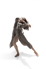 Image showing Beautiful slim young female modern jazz contemporary style ballet dancer