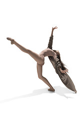 Image showing Beautiful slim young female modern jazz contemporary style ballet dancer