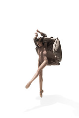 Image showing Beautiful slim young female modern jazz contemporary style ballet dancer