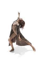 Image showing Beautiful slim young female modern jazz contemporary style ballet dancer