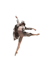 Image showing Beautiful slim young female modern jazz contemporary style ballet dancer