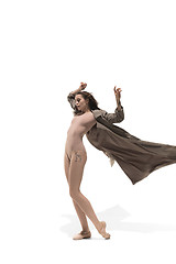 Image showing Beautiful slim young female modern jazz contemporary style ballet dancer