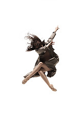 Image showing Beautiful slim young female modern jazz contemporary style ballet dancer