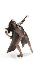 Image showing Beautiful slim young female modern jazz contemporary style ballet dancer