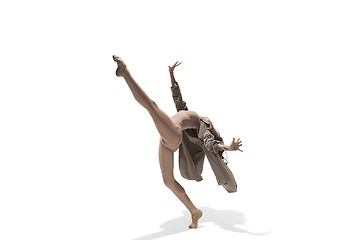 Image showing Beautiful slim young female modern jazz contemporary style ballet dancer