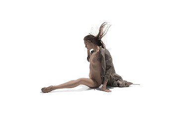 Image showing Beautiful slim young female modern jazz contemporary style ballet dancer