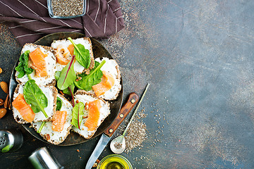 Image showing butterbreads with fish