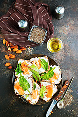 Image showing butterbreads with fish