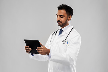 Image showing indian male doctor with tablet computer