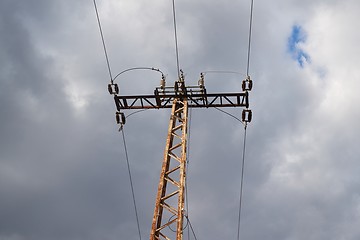 Image showing Electic lines mast