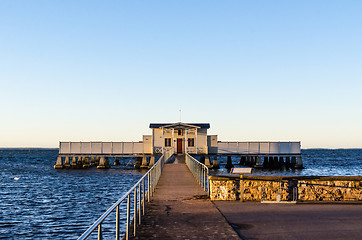 Image showing Open air bath house by the city of Borgholm in Sweden