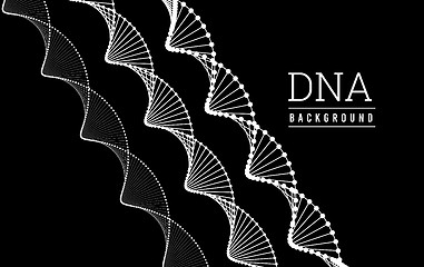 Image showing DNA structure. Deoxyribonucleic acid. Vector illustration on black