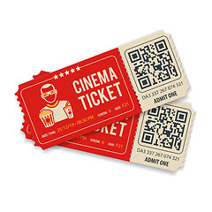 Image showing Two Cinema Tickets