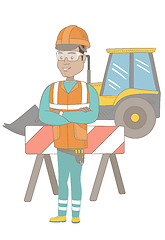 Image showing Confident hispanic builder with arms crossed.