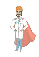 Image showing Young indian doctor dressed as a superhero.