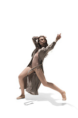 Image showing Beautiful slim young female modern jazz contemporary style ballet dancer