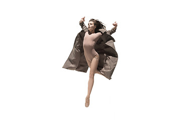 Image showing Beautiful slim young female modern jazz contemporary style ballet dancer