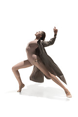 Image showing Beautiful slim young female modern jazz contemporary style ballet dancer