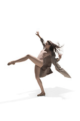 Image showing Beautiful slim young female modern jazz contemporary style ballet dancer