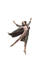 Image showing Beautiful slim young female modern jazz contemporary style ballet dancer