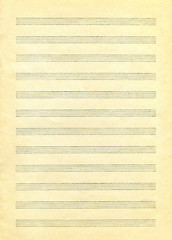 Image showing Vintage blank paper sheet for musical notes 