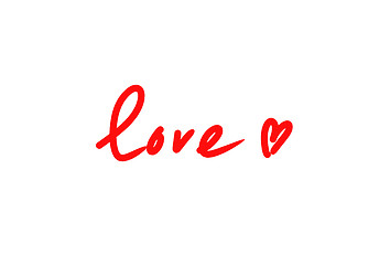 Image showing Word LOVE with abstract heart on white background