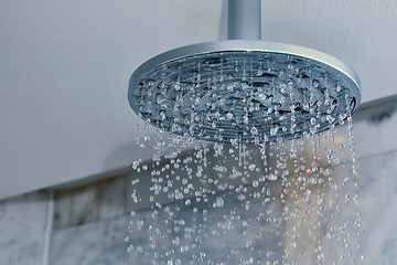 Image showing Shower water flowing