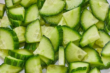 Image showing Cucumber cut to pieces