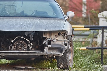 Image showing Car Wreck with missing parts