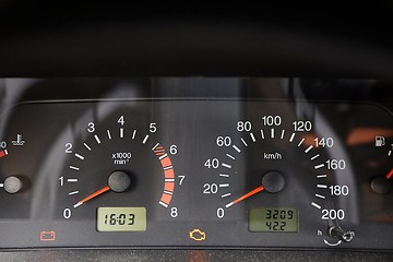 Image showing Speedometer of an old car