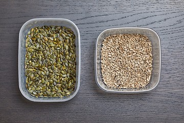 Image showing Sunflower seeds in a jar