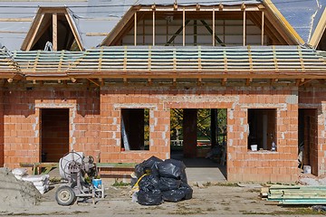 Image showing Brick House Construction