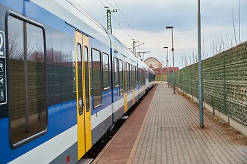 Image showing Railway station with passenger train