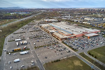 Image showing Shopping Mall Aerial View, Auchan