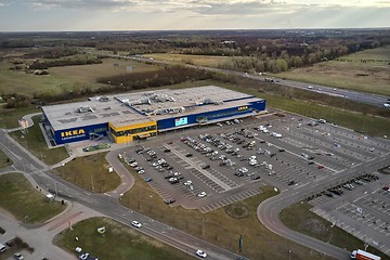 Image showing Ikea store sign on blue wall