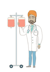 Image showing Young indian doctor preparing drop counter.