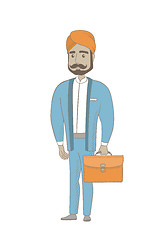 Image showing Hindu businessman holding briefcase.