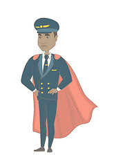 Image showing Young african-american pilot dressed as superhero.