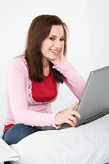 Image showing Studying female student