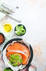 Image showing salmon with salad