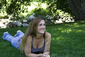 Image showing Beautiful Girl in the Park