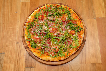 Image showing Arugula Pizza Top