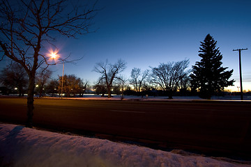 Image showing Night Shot of a Street in Winter Time