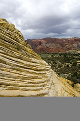 Image showing Looking down the Sandstones in to Snow Canyon - Utah