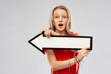 Image showing teenage girl with arrow showing direction