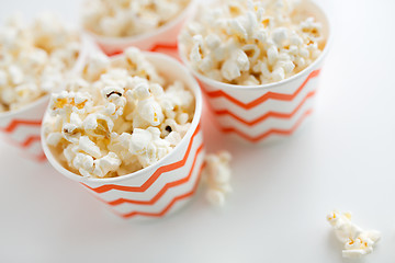 Image showing close up of popcorn in disposable paper cups