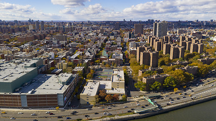 Image showing Bright Sunny Day over Housing Authority Buildings in Harlem New 