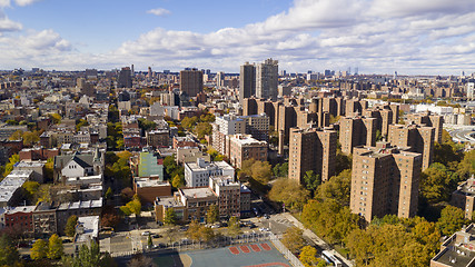 Image showing Bright Sunny Day over Housing Authority Buildings in Harlem New 